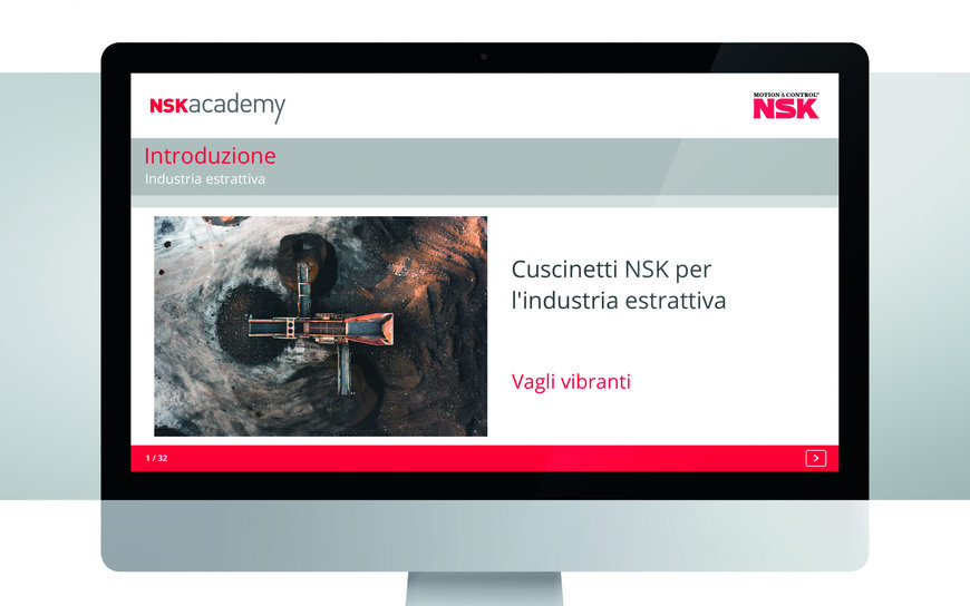 Modulo di formazione online per vagli vibranti su NSK Academy